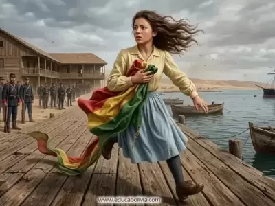 descargar dibujos de Genoveva Ríos: La valiente niña que salvó nuestra bandera 2026 imagenes de Genoveva Rios salva la bandera