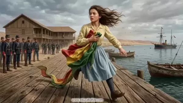imagenes de Genoveva Rios salva la bandera
