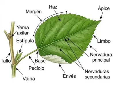 descargar dibujos de La hoja y sus partes 2026 imagenes de la hoja de la planta